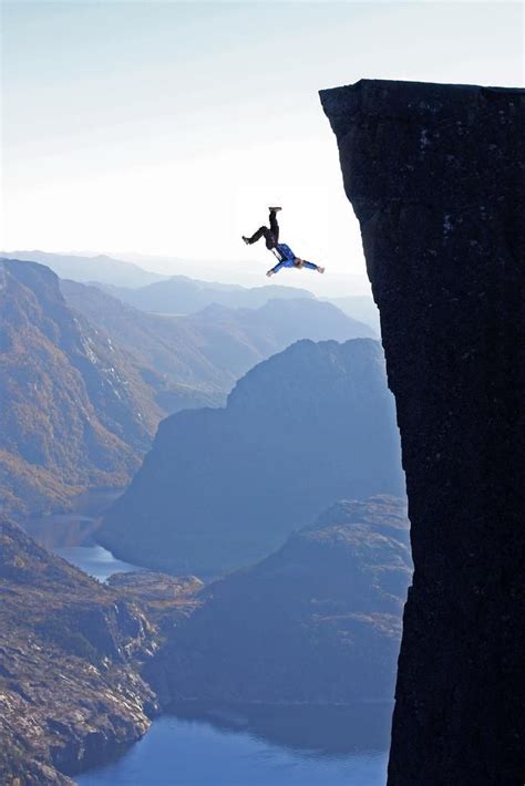 person falling from a cliff